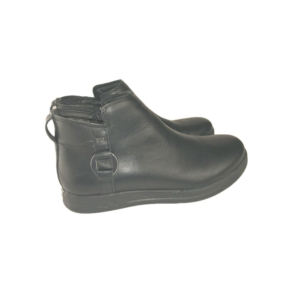 Kuru Tempo Ankle Boots Black Leather Side Zip Women's Size 10